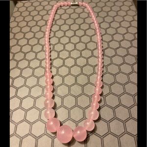 Pink glass bead necklace